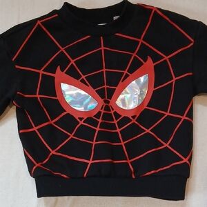 Marvel Black & Red Spider-Web Pullover with Iridescent Eyes